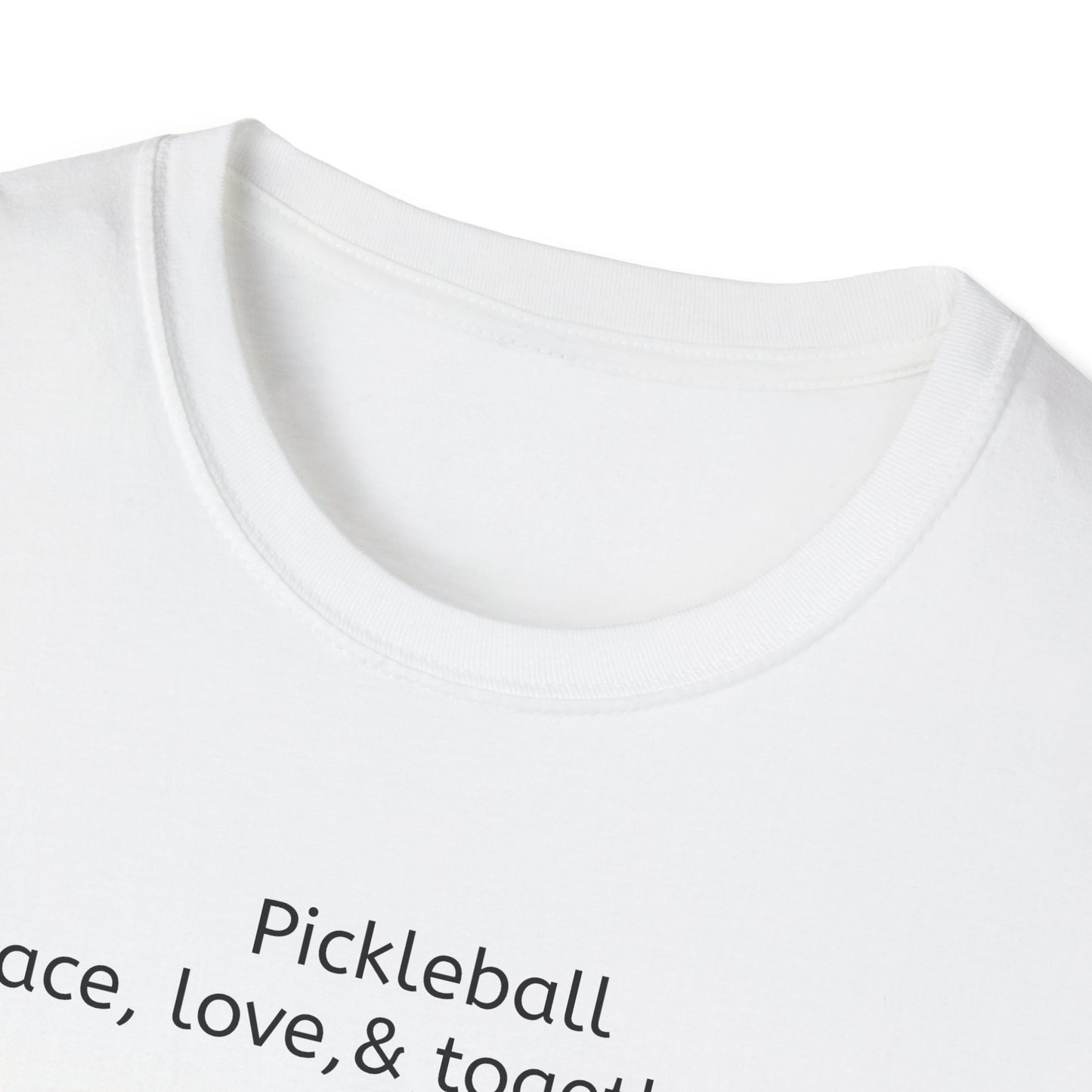 Graphic Tee Pickleball Shirt Peace and Love Design Unisex Softstyle T-Shirt