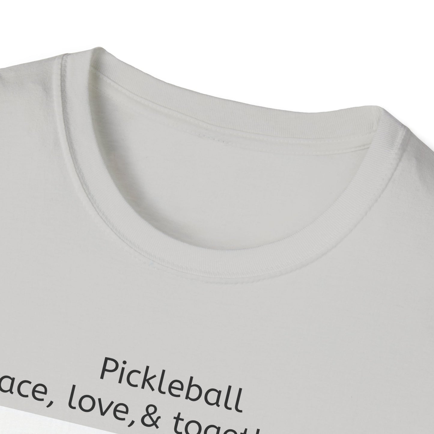 Graphic Tee Pickleball Shirt Peace and Love Design Unisex Softstyle T-Shirt